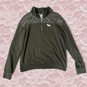 Victoria's Secret women’s  Dark Green Zip-Up Sweater